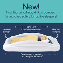 Load image into Gallery viewer, hiccapop Inflatable Toddler Travel Bed with Safety Bumpers | Portable Blow Up Mattress for Kids with Built in Bed Rail - Navy Blue