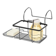 Load image into Gallery viewer, iDesign Everett Metal Over the Side Bathtub Caddy Basket for Master, Guest, Kid's Bathroom, 12.08" x 10.2" x 6.64", Matte Black