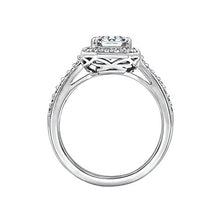 Load image into Gallery viewer, Platinum-Plated Sterling Silver Halo Ring set with Asscher Cut Swarovski Zirconia (1.5 cttw), Size 8
