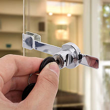 Load image into Gallery viewer, Tidorlou 6 Pcs Sliding Glass Door Ratchet Lock,Drawer Display Case Showcase Lock,Keyed Alike Window Locks with Chrome Finish (Fit Glass Thickness 4-8mm)