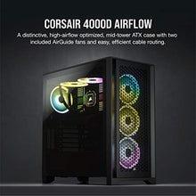 Load image into Gallery viewer, Corsair 4000D Airflow Tempered Glass Mid-Tower ATX PC Case - Black