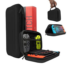 Load image into Gallery viewer, Orzly Carry Case Compatible with Nintendo Switch and New Switch OLED Console - Black Protective Hard Portable Travel Carry Case Shell Pouch with Pockets for Accessories and Games