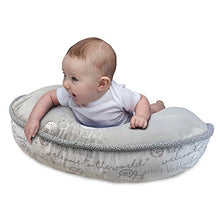 Load image into Gallery viewer, Boppy Luxe Nursing Pillow and Positioner, Hello World, Ultra-soft minky fabric on one side with adorable appliqué and coordinating piping