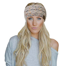 Load image into Gallery viewer, Loritta Womens Ear Warmers Headbands Winter Warm Fuzzy Cable Knit Head Wrap Fleece Lined Gifts,Beige