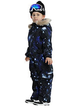 Load image into Gallery viewer, SNBOCON Kids Waterproof Colorful One Piece Coveralls Ski Suits Snowsuits Winter Jumpsuits Snowboarding (120cm,UNV)
