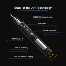 Load image into Gallery viewer, AquaSonic Black Series PRO Ultra Whitening 40,000 VPM Rechargeable Electric Toothbrush w/Revolutionary Wireless Charging Glass, 6 Adaptive Proflex Brush Heads & Travel Case - 4 Modes w Smart Timer