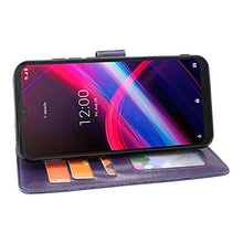 Load image into Gallery viewer, Harryshell Kickstand Flip PU Leather Wallet Case with Card Slots Wrist Strap Floral Flower Cover for T-Mobile Revvl 4 Plus Revvl 4+ (Not fit REVVL 4 / REVVL 5G)(Purple)