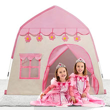 Load image into Gallery viewer, TTLOJ Kids Play Tent for Girls, 420D Thick Oxford Fabric, Princess Playhouse, Pink Castle, Children Fairy Tale Teepee Tent, Indoor Outdoor, Bonus Star Lights, Princess Crown & Wand, Birthday
