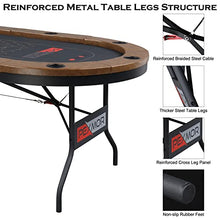 Load image into Gallery viewer, PEXMOR Foldable 10 Player Poker Table, Folding Blackjack Casino Card Game Table with Stainless Steel Cup Holders & Padded Rails, Portable Texas Holdem Poker Table