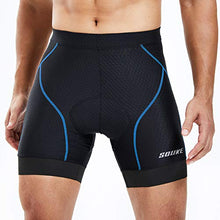 Load image into Gallery viewer, Souke Sports Men's Cycling Underwear Shorts 4D Padded Bike Bicycle MTB Liner Shorts with Anti-Slip Leg Grips(Blue, X-Large)
