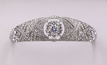 Load image into Gallery viewer, Meghan Markle Wedding Cubic Zirconia and Rhinestone Tiara Headpiece and Earrings Set