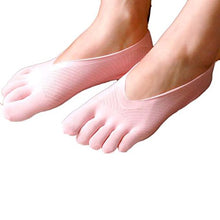 Load image into Gallery viewer, No Show Socks Cotton Five Finger Toe Socks Non Slip Low Cut Socks Wicking Cushion Ankle SockComfy Wear Resistant Short Loafer Socks for Women Men