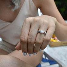 Load image into Gallery viewer, Lemon Grass 1 Ct Halo Solitaire Cubic Zirconia Promise Engagement Ring 925 Sterling Silver Ring Sizes 4