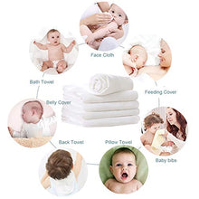 Load image into Gallery viewer, Muslin Burp Cloths 100% Cotton 6 Layers Large 10''x20'' Extra Soft and Absorbent 5 Pack by YOOFOSS