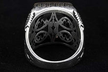 Load image into Gallery viewer, Falcon Jewelry 925 Sterling Silver Mens Ring, Moss Agate Natural Gemstone, Free Express SHİPPİNG