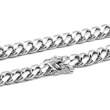 Load image into Gallery viewer, Hollywood Jewelry Gold Chain Necklace 14MM 14K White Gold Diamond Cut Smooth for Men Hip Hop Miami Cuban Link with a Warranty USA Made! (28)