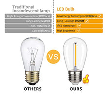 Load image into Gallery viewer, 15 Pack EMITTING Shatterproof & Waterproof S14 Replacement LED Light Bulbs –1W S14 LED Bulbs, Warm White 2200K, Outdoor String Lights Vintage LED Filament Bulb, E26 Base Edison Plastic Bulb.