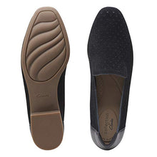 Load image into Gallery viewer, Clarks womens Juliet Hayes Loafer Flat, Black Suede, 8 US