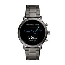 Load image into Gallery viewer, Fossil Gen 5 Carlyle HR Heart Rate Stainless Steel Touchscreen Smartwatch, Color: Smoke (Model: FTW4024)