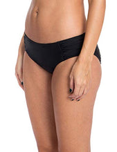 Load image into Gallery viewer, Ocean Blues Women's Full Coverage Swimsuit Ruched Sides Bikini Bottom Black Large