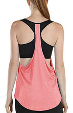 Load image into Gallery viewer, icyzone Workout Tank Tops Built in Bra - Women's Athletic Running Yoga Tops, Gym Shirts (L, Hot Pink)