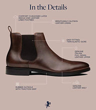 Load image into Gallery viewer, Dunross & Sons Jayden Espresso Brown Chelsea Boots for Men, Ankle Boots – Men’s Leather Dress Boots w/Padded Footbed – Luxury Dark Brown Leather Boots for Men