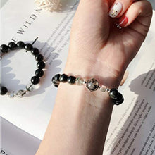 Load image into Gallery viewer, Feng Shui Black Obsidian Wealth Bracelet Natural Moonstone Black Crystal Green Ghost 925 Silver Attract Lucky Gift for Man Woman Couple Best Friend,Black Crystal 1