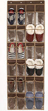 Load image into Gallery viewer, 24 Pockets - SimpleHouseware Crystal Clear Over The Door Hanging Shoe Organizer, Brown