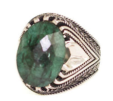 Load image into Gallery viewer, Falcon Jewelry 925 Sterling Silver Mens Ring, Natural Moonstone, Blood Stone, Emerald, Amethyst, Pearl Stone, Free Express Shipping