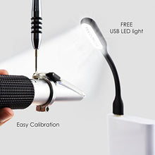 Load image into Gallery viewer, Refractometer for Grape Wine Making Dual-Scale - Automatic Temperature Compensation Alcohol 0-25% & Brix 0-40% Hydrometer Specific Gravity