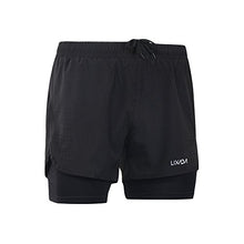 Load image into Gallery viewer, Lixada Men's 2-in-1 Running Shorts Quick Drying Breathable Active Training Exercise Jogging Cycling Shorts Blue