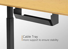 Load image into Gallery viewer, FEZIBO Electric Height Adjustable Standing Desk, 55 x 24 Inches Splice Board, Black Frame/Bamboo Top