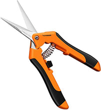 Load image into Gallery viewer, VIVOSUN 6.5 Inch Gardening Scissors Hand Pruner Pruning Shear with Straight Stainless Steel Blades Orange 1-Pack