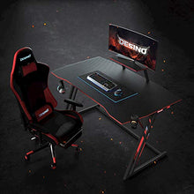 Load image into Gallery viewer, DESINO Gaming Desk 40 inch PC Computer Desk, Home Office Desk Gaming Table Z Shaped Gamer Workstation with Cup Holder and Headphone Hook, Black