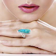 Load image into Gallery viewer, Turquoise Ring Sterling Silver 925 Genuine Gemstones Size 6 to 11 (Turquoise) (6)