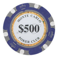Load image into Gallery viewer, Brybelly Monte Carlo Premium Poker Chip Heavyweight 14-Gram Clay Composite - Pack of 50 ($500 Purple)