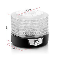 Load image into Gallery viewer, Chefman 5-Tray Food Dehydrator, 11.4-Inch Transparent Trays, Adjustable Temperature Control, Easily Create Dried Snacks For The Family, Prepare Fruits, Jerky, Vegetables, Meats, & Herbs