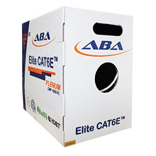 Load image into Gallery viewer, CAT6E Plenum (CMP), 1000ft, UTP 23AWG, Solid Pure Copper, 600MHz, UL Certified, Easy to Pull (Reelex II) Box, Bulk Ethernet Cable in White