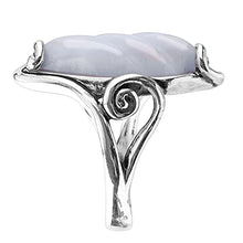 Load image into Gallery viewer, Carolyn Pollack Sterling Blue Lace Agate Carved Gemstone Ring Size 07