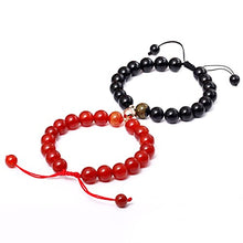 Load image into Gallery viewer, Lightock 2pcs Feng Shui Black Obsidian Magnetic Bracelets for Couples Long Distance Bracelet Attraction Relationship Matching Friendship for Her Him