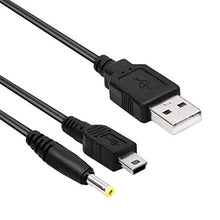 Load image into Gallery viewer, FunTurbo PSP Charger Cable, Playstation Portable Charger PSP Power Cord for Charging Sony PSP 1000 2000 3000 USB Data Cable & Charging Cord 2-in-1 (2 Pack)