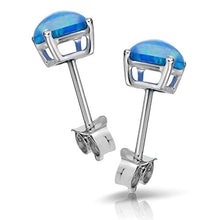 Load image into Gallery viewer, MUIBLU Sterling Silver 6mm Created Opal Stud Earrings 3 Pack Set, Hypoallergenic Fashion Jewelry