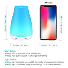 Load image into Gallery viewer, URPOWER 2nd Version Essential Oil Diffuser Aroma Essential Oil Cool Mist Humidifier with Adjustable Mist Mode,Waterless Auto Shut-Off and 7 Color LED Lights Changing for Home (White)