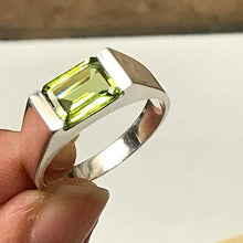 Load image into Gallery viewer, Genuine 2ct Green Peridot 925 Sterling Silver Men's Ring Size 7.75, 8, 9.75, 10, 10.75, 11, 11.75, 12, 12.5, 12.75, 13