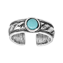 Load image into Gallery viewer, Silpada 'Minty Fresh' Compressed Turquoise Toe Ring in Sterling Silver, Size 3