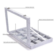 Load image into Gallery viewer, Wuligirl Ice Velvet Clear Lid 12 Grid Jewelry Organizer Box Tray Display Case Storage Bracelets Rings Earrings(12 Grid)