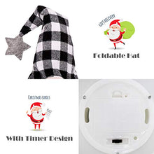 Load image into Gallery viewer, EDLDECCO Christmas Gnome with Light Timer 12 Inches Set of 2 Plaid Buffalo Check Nisse Figurine Plush Swedish Nordic Tomte Scandinavian Elf X'Mas Holiday Party Home Decor Ornaments (Red & Black)