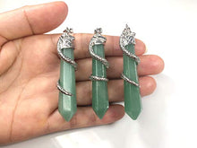Load image into Gallery viewer, Hexagonal Pile Natural Aventurine Gemstone Pendant Necklace Healing Crystal Reiki Chakra Gem Stones 18 Inch (1pc) GGP-D10