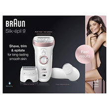 Load image into Gallery viewer, Braun Epilator Silk-épil 9 9-880, Facial Hair Removal for Women, Wet & Dry, Facial Cleansing Brush, Women Shaver & Trimmer, Cordless, Rechargeable, Beauty Kit