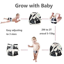 Load image into Gallery viewer, babygoal Reusable Cloth Diapers for Baby Boys, One Size Adjustable Washable Pocket Nappy Covers 6 Pack+ 6pcs Microfiber Inserts+4pcs Bamboo Inserts 6FB15